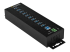 StarTech.com 10 Port USB Hub with Power Adapter, Surge Protection, Metal Industrial USB 3.0 Data Transfer Hub, Din Rail, Wall or Desk Mountable, High Speed USB 3.1/ USB 3.2 Gen 1 5Gbps Hub - Top
